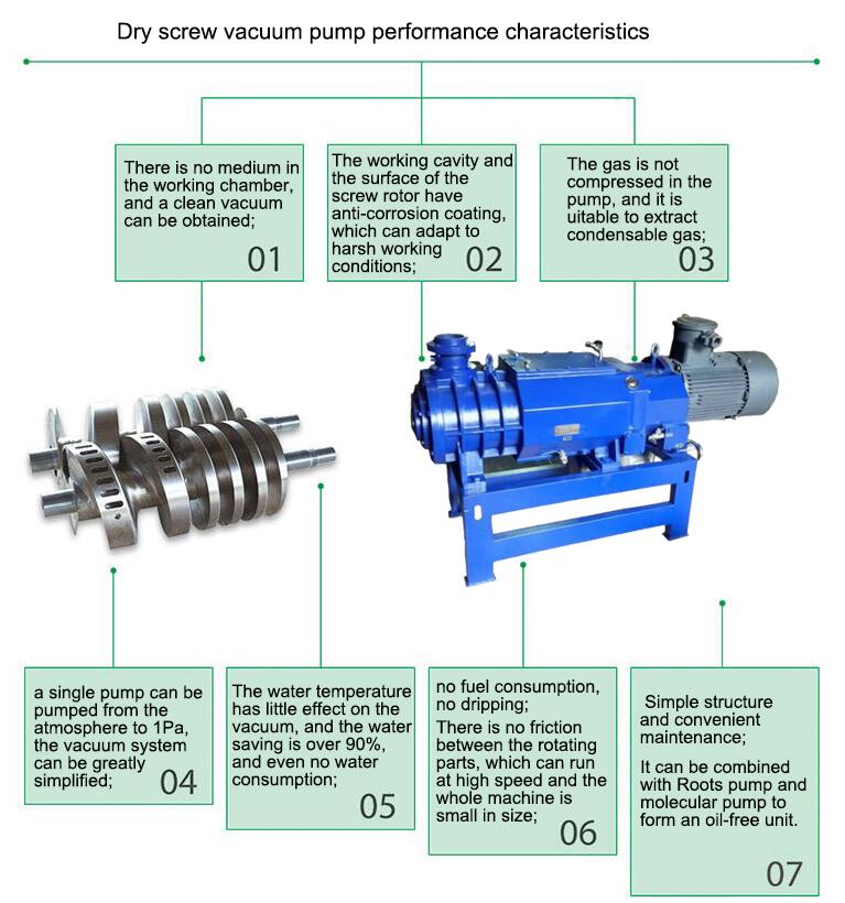 Dry screw vacuum pump characteristic