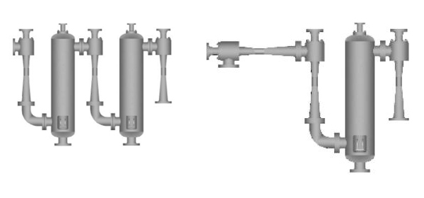 Three stage steam jet vacuum pump