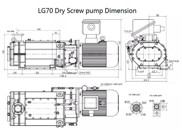 Dry Vacuum Pump Supply Installation dimensions