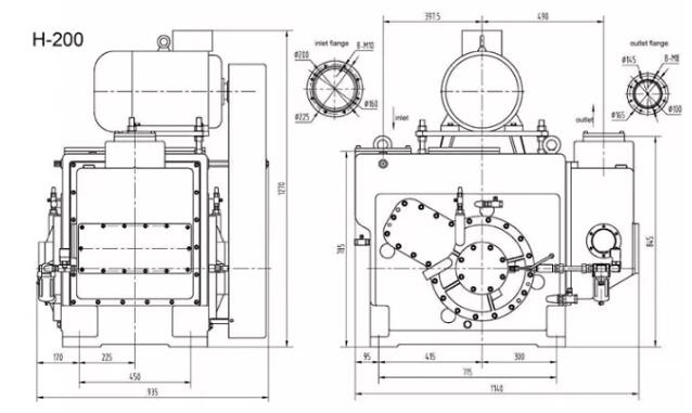 Piston Vacuum Pump installation size