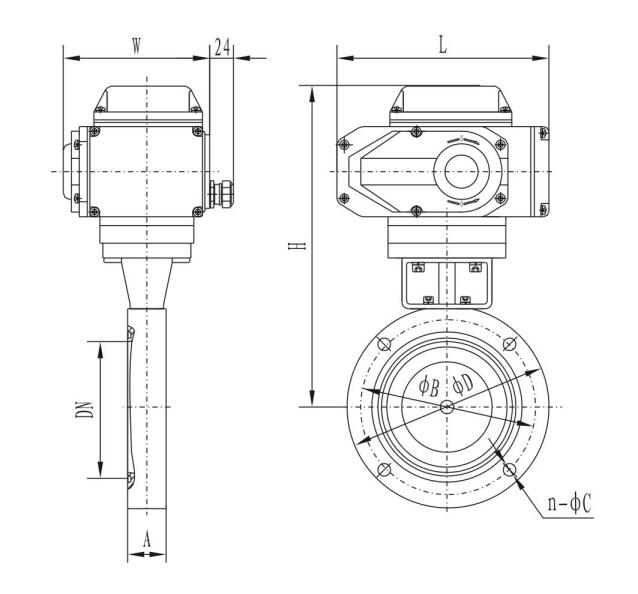 Butterfly valve supply installation size