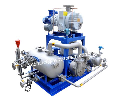 Roots liquid ring vacuum unit for sheet extrusion