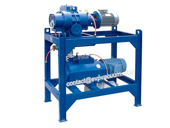 Dry screw vacuum pump in plasma spray coating system