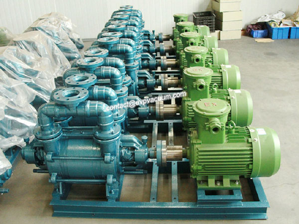 Liquid ring vacuum pump action of which several types