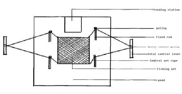 Mechanical fishing with net lifting