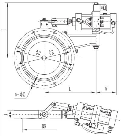 GIQ series pneumatic high vacuum butterfly valve