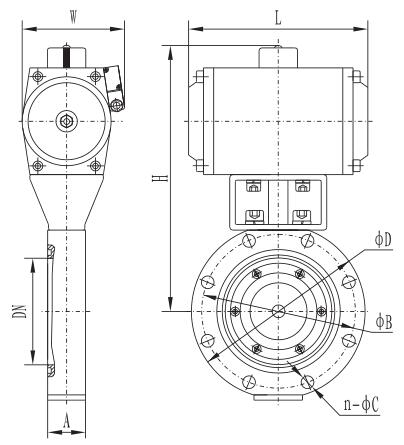 Giq-ab series pneumatic high vacuum butterfly valve