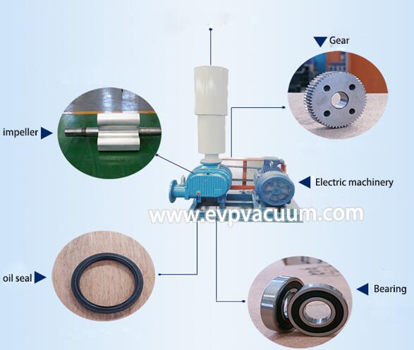 Roots blower for material handling