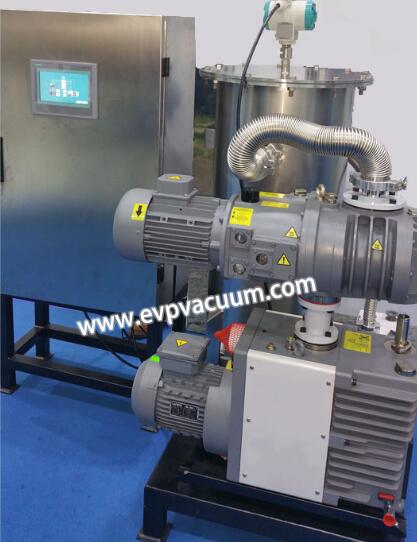 Rotary vane vacuum pump in vacuum sewage system