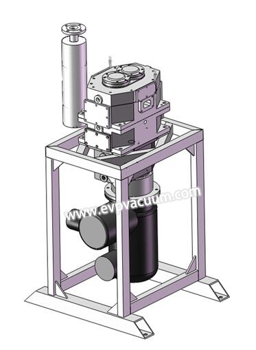 Symmetrical claw single-stage dry vacuum pump