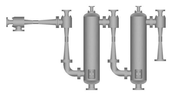 Four-stage steam ejector series