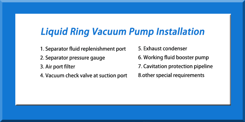 Liquid ring vacuum pump installation