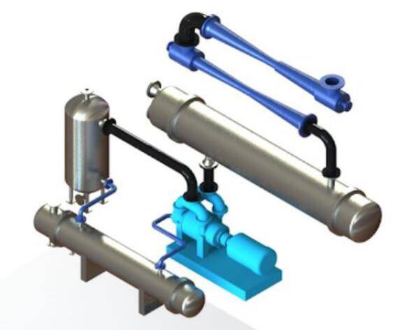 Steam ejector in vacuum crystallization system