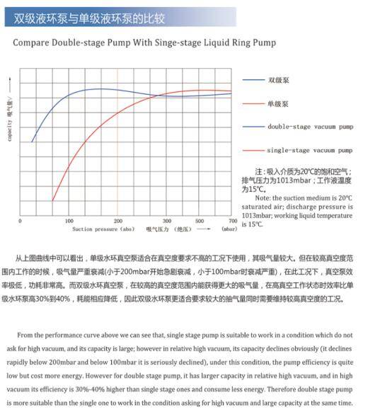 Two stage water ring vacuum pump