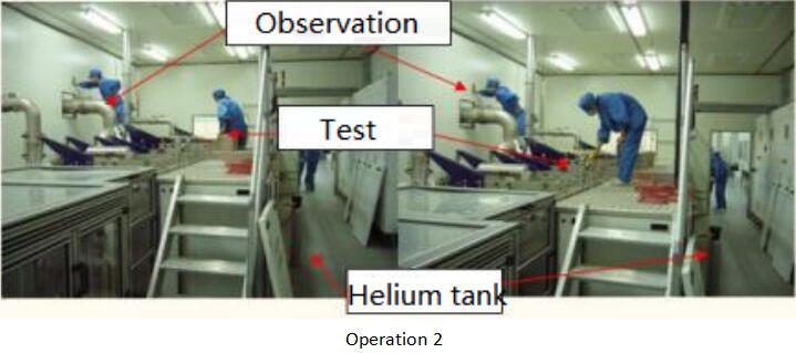 Helium leak detector used in vacuum coating machine leak detection