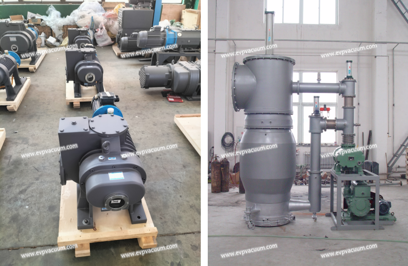 Rotary vane pump + Roots pump + molecular pump/diffusion pump high vacuum unit
